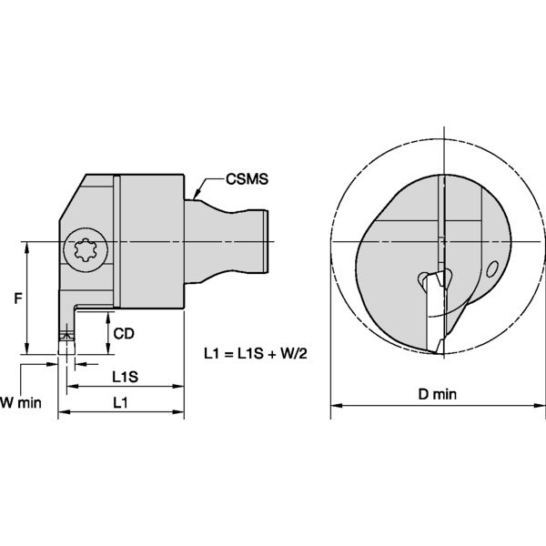 KM3225 A4 GROOVING HEAD