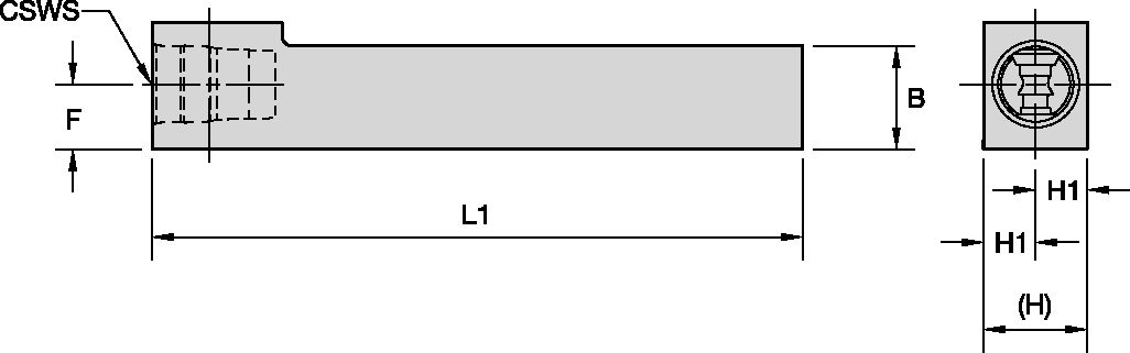 KM MICRO 16 SQ. SHANK 16MM CL