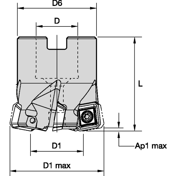 Special shell mill D=50 Z=5