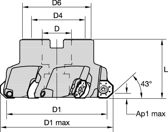 KSOM SHELL MILL D=100 Z=5