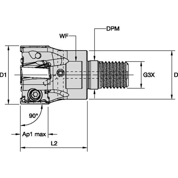 MILL 4-15 D=25 Z=2 SCREW-ON C