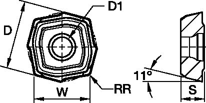 DRILLING INSERT FOR CENTER POCKET