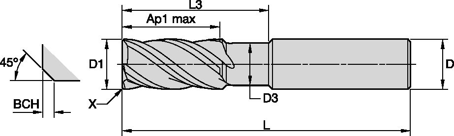 PINNFRÄS 25MM L3:75 FAS CYL