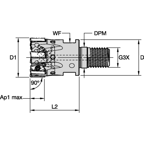 MILL 4-11 D=16 Z=2 SCREW-ON C