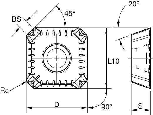 KSSM 45 INSERT SEKT-ENGP R=1.0