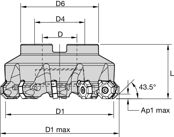 MILL16SHELL MILL D=250 Z=12 R