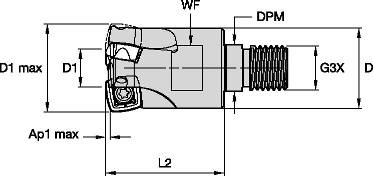 VXF-12 D32 Z3 SCREW-ON END MILL