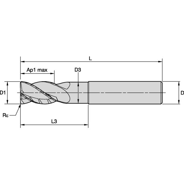 PINNFRÄS 10MM L3:30MM CYL