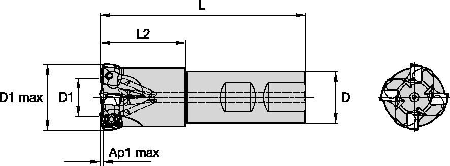 VXF-09 D32 Z4 WELDON END MILL