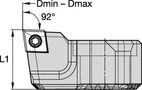 Skärbärare 68-208mm invändig bearb.