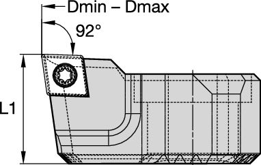 Skärbärare 68-208mm invändig bearb.