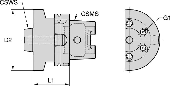 HSK100A BTF46 ADAPTER L1=70MM
