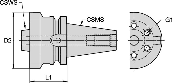 BT50B BTF46 ADAPTER L1=80MM