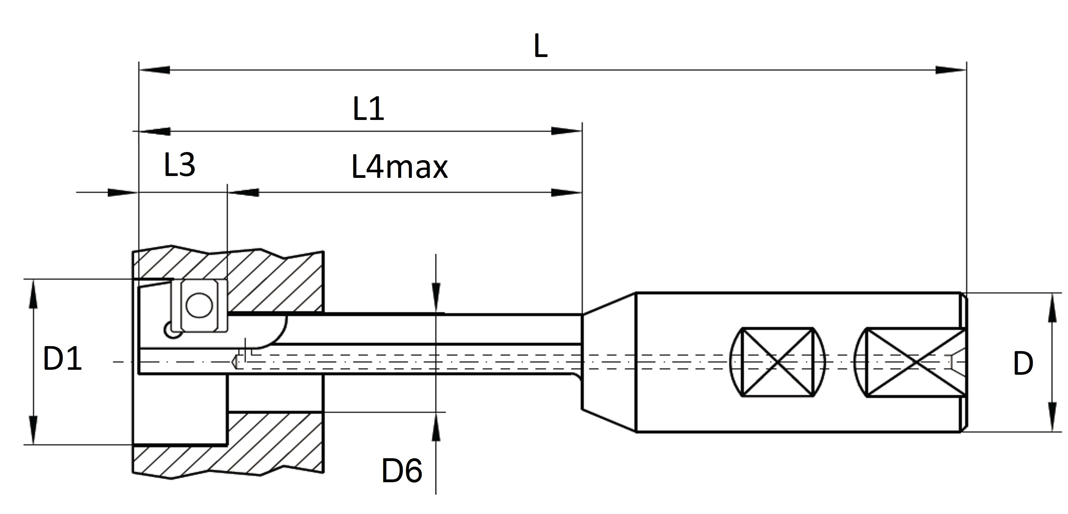 Bakplaningsverktyg Ø23-37mm