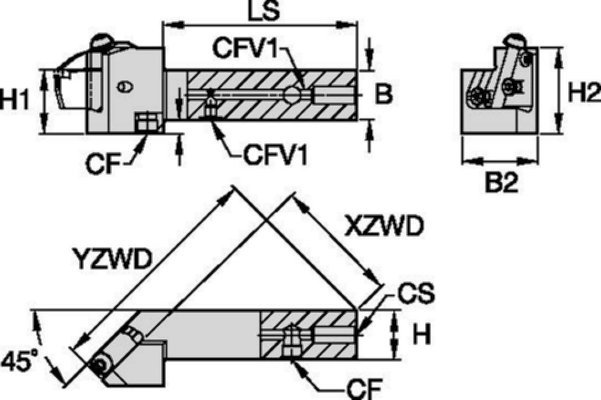 Modular 45° Toolholder Size 50