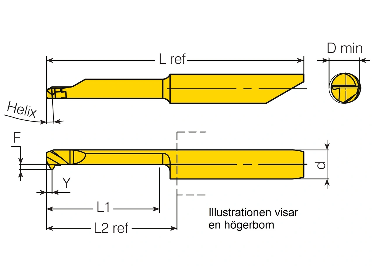 Gängbom 5,95mm P2.00mm Tr