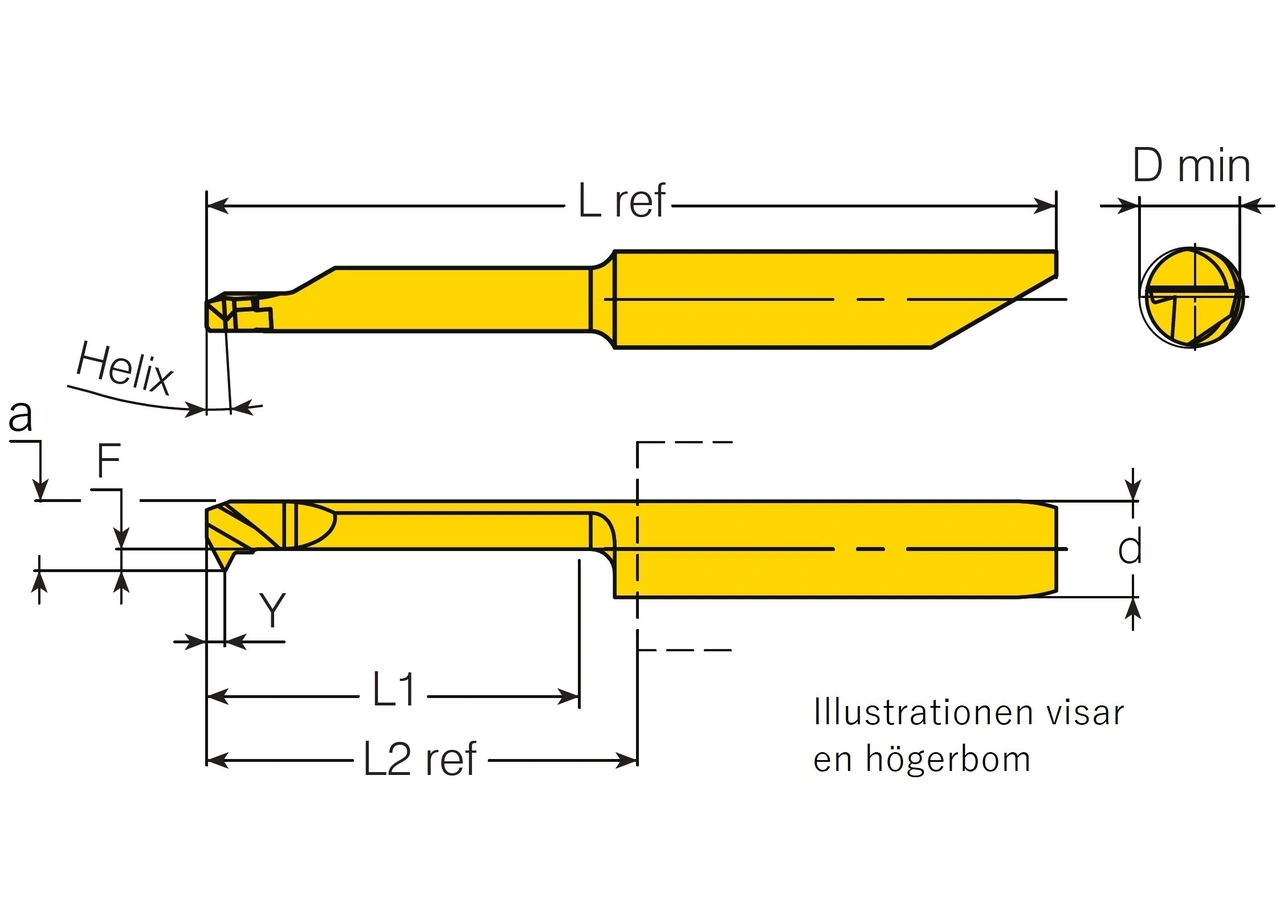 Gängbom 5,9mm P19 TPI W
