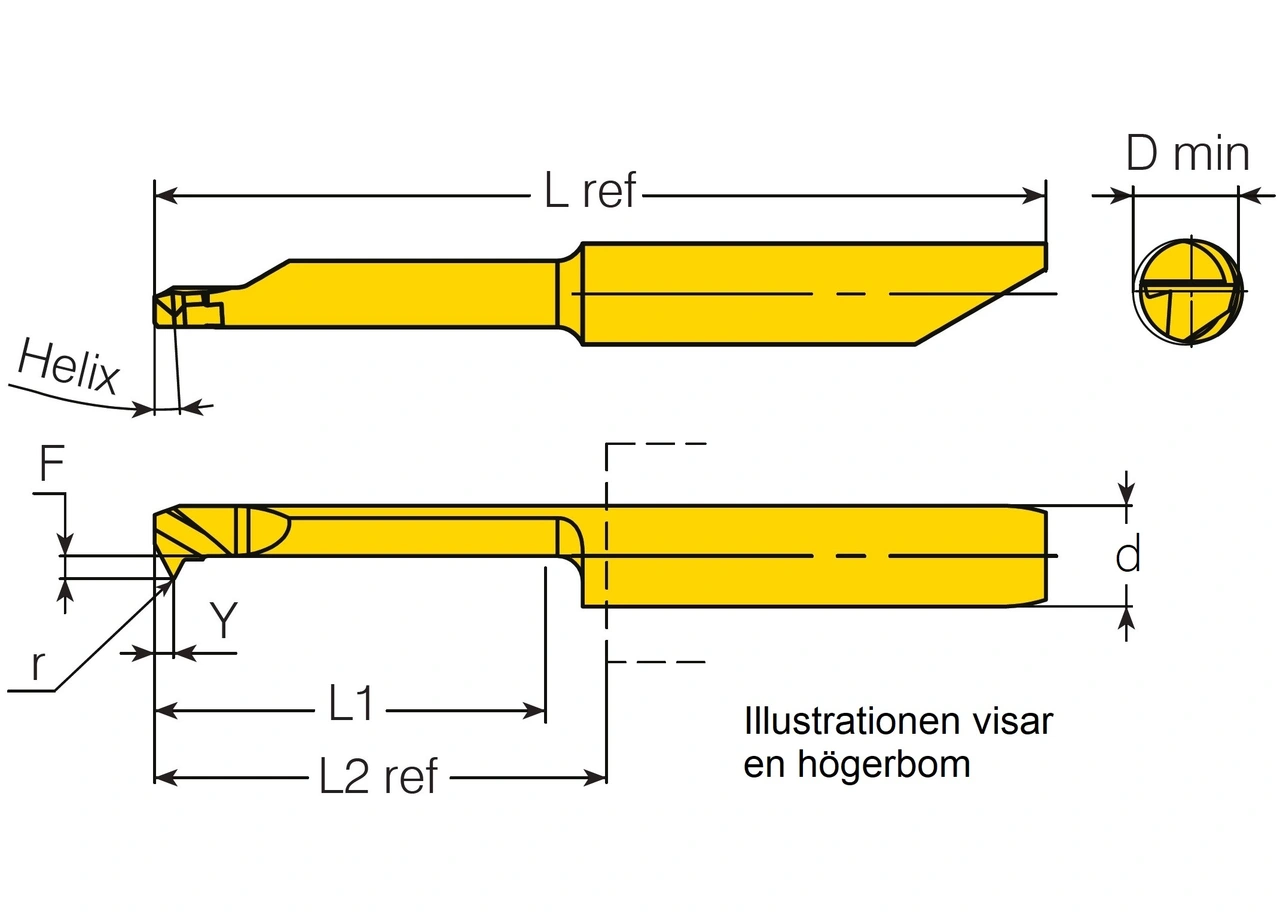 Gängbom 3,89mm P0.50-1.00mm/48-24TPI 60° V