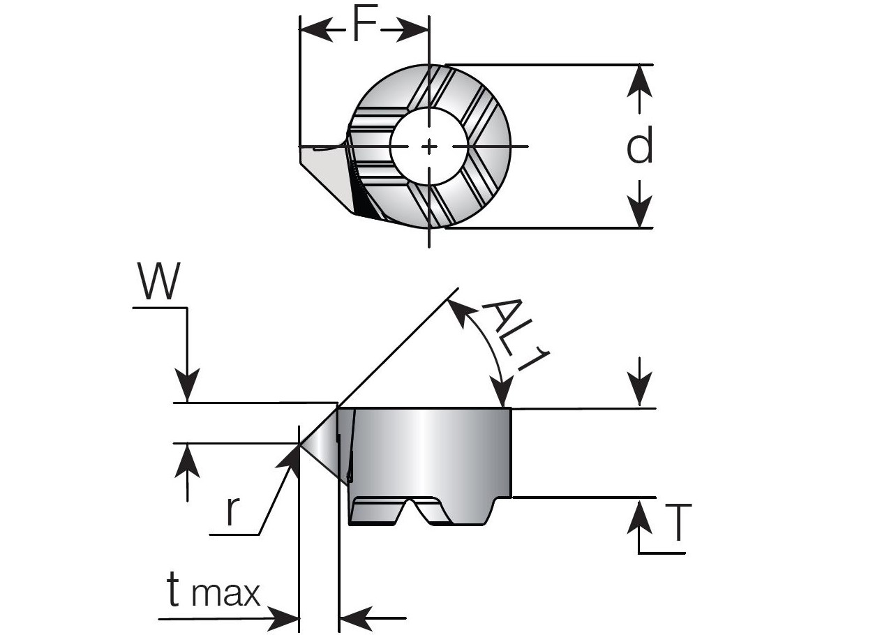 Svarvskär 45° V14..