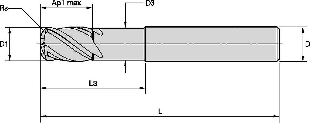 PINNFRÄS 10MM L3:30 R1 CYL