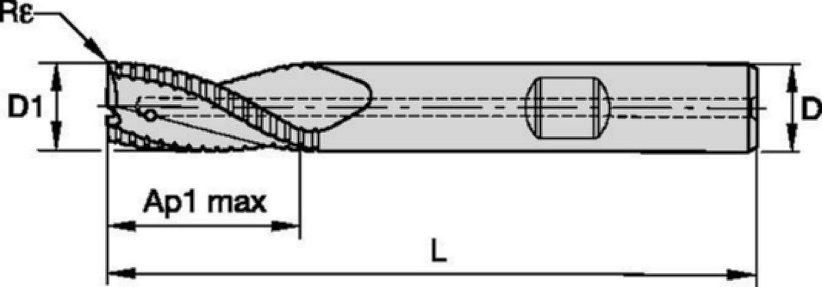 PINNFRÄS 8MM AP:16 R0.25 WD