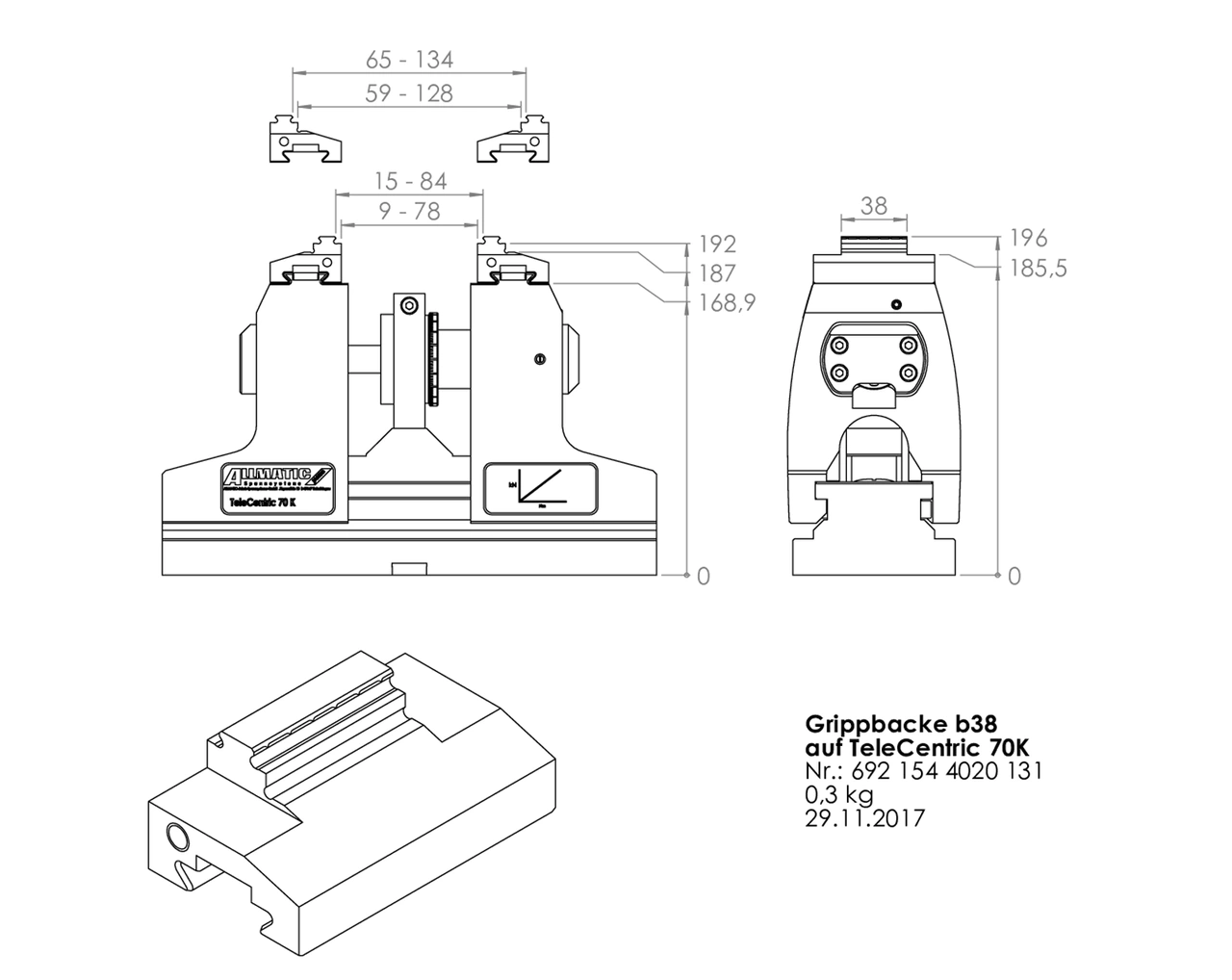 Gripp jaw 38 mm mobile