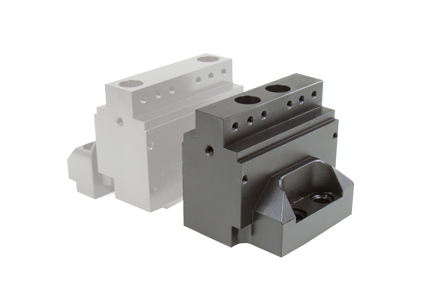 Jaws for five-sided machining movable