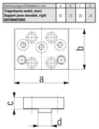 Support jaw movable, rigid