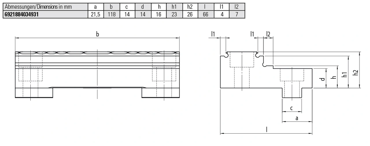 Gripper jaw with integrated gripper row