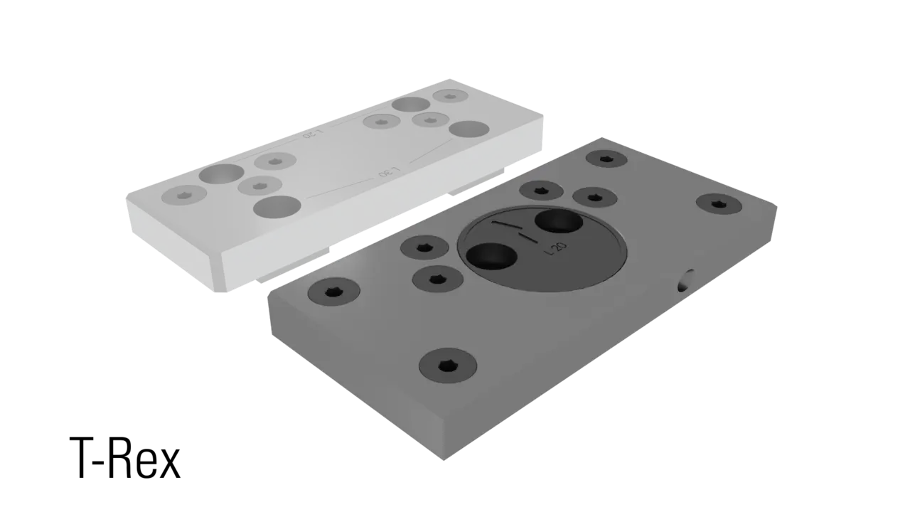 Support jaw for gripper studs movable, pivot