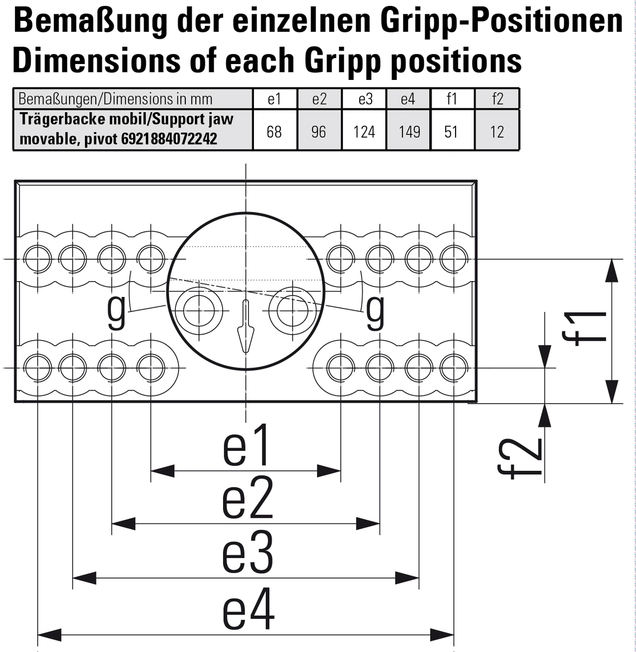 Support jaw for universal gripper set movable, pivot