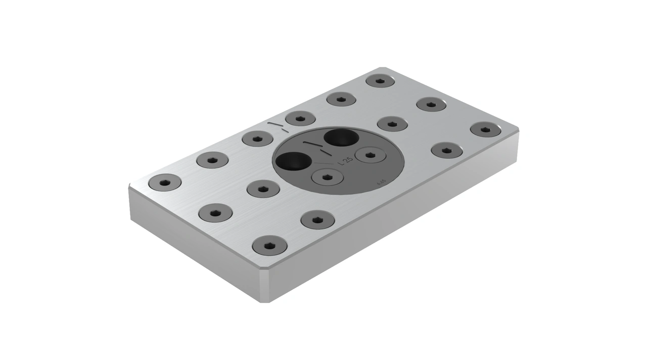 Support jaw movable, with raster for gripper studs, pivot