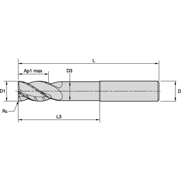 PINNFRÄS 25MM L3:75MM CYL