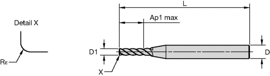 ENDMILL Series 4X0E 25X25X50X121 R3
