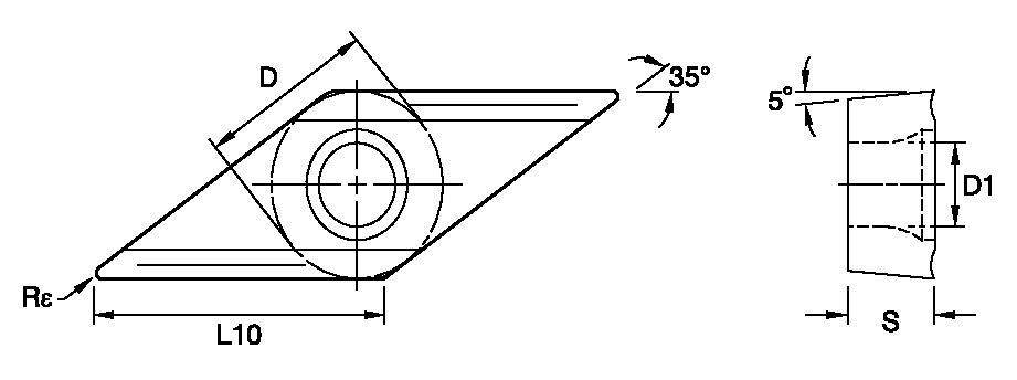 KenSwiss™ • Carbide Insert • Positive • Right-handed • VBET-R-PPS • Medium Machining