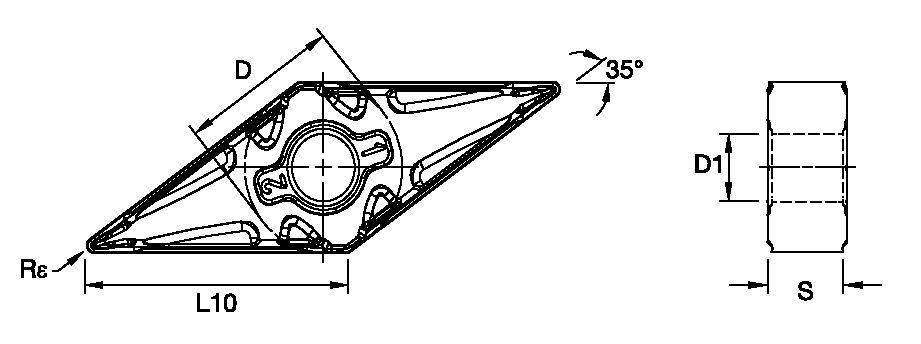 KenSwiss™ • Cermet Insert • Negative • VNMG-FPS • Finish Machining