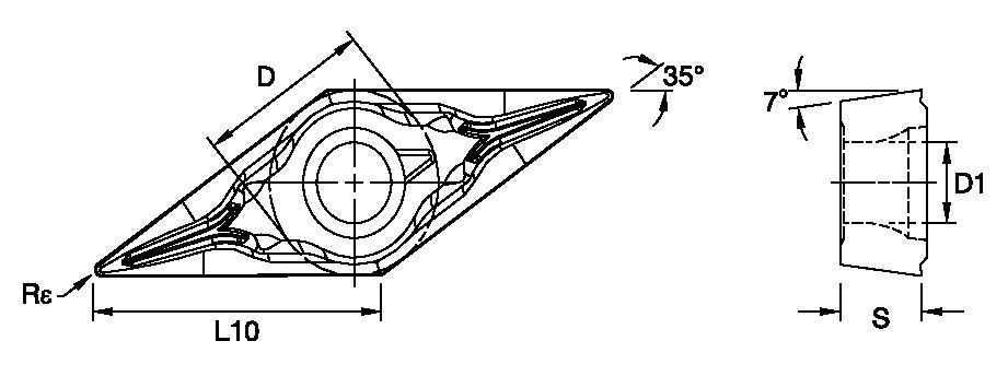 KenSwiss™ • Carbide Insert • Positive • VCGT-LFS • Light Machining