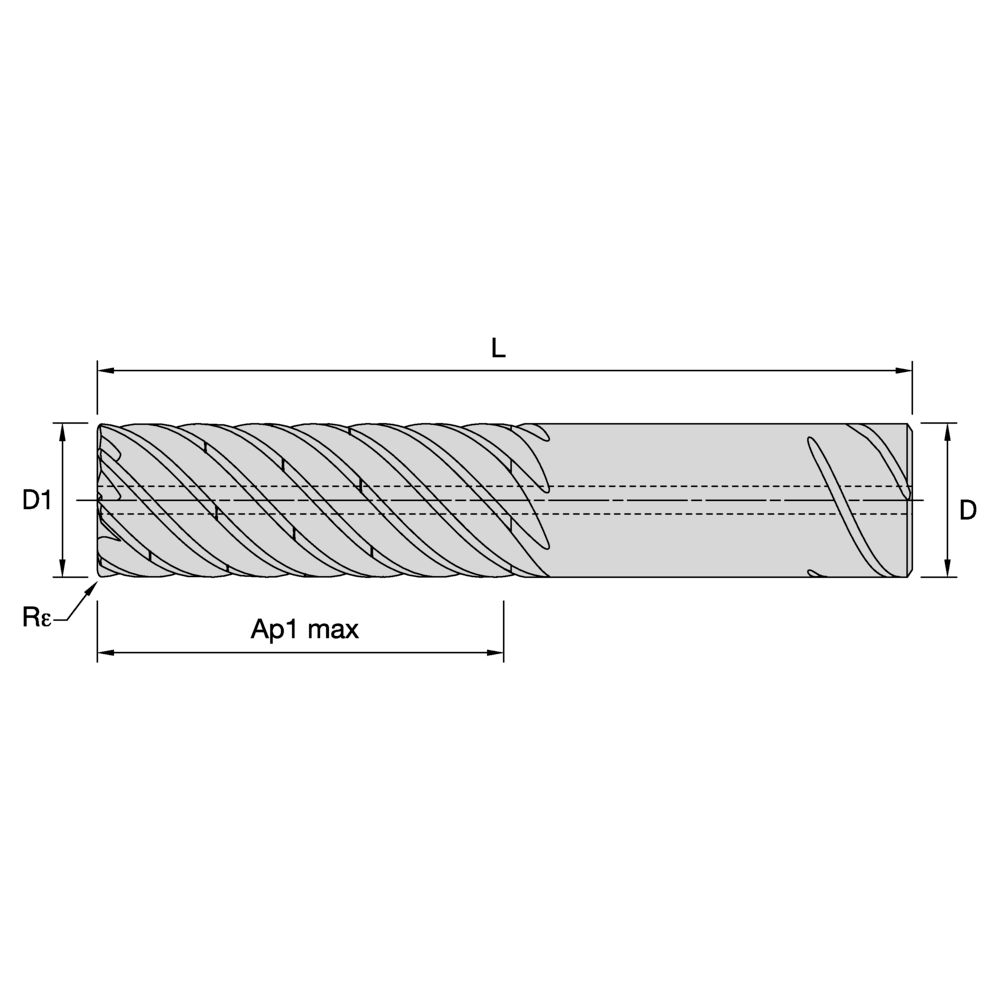 ENDMILL HA4R 8FL 12x12x48x105 R1