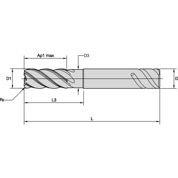 PINNFRÄS 25MM L3:75 R0.5 SAFE-LOCK
