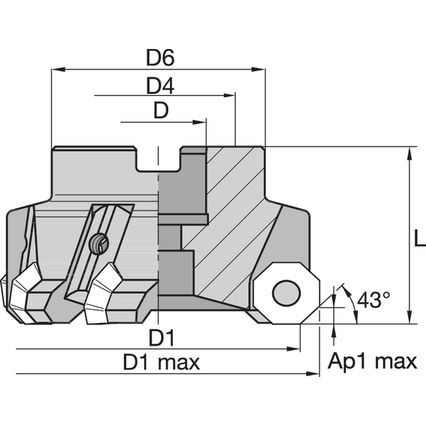 KSOM SHELL MILL D=100 Z=11 W