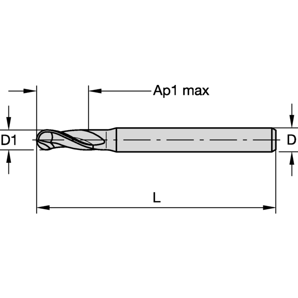 FULLRADIEFRÄS 0.3MM AP:0.3 CYL