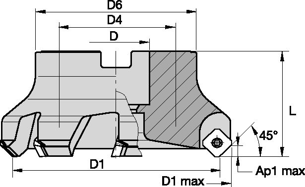 KSSM 45 SHELL MILL D=100 Z=5
