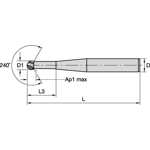 FULLRADIEFRÄS 3MM AP:3 CYL