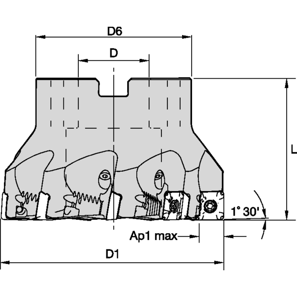 Z AXIS - D=50 Z=4 SD12 COARSE