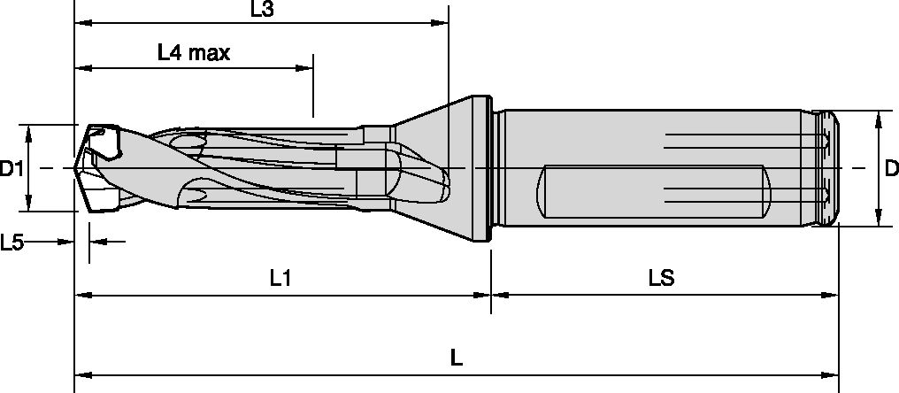 TDM1 SCF DRILL BODY 3XD D=10.00MM