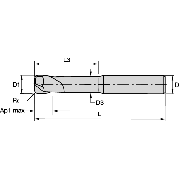 PINNFRÄS 12MM L3:36 R4 CYL