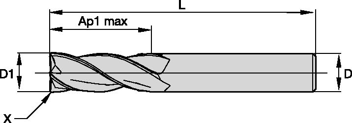 ENDMILL -NINA-423003 4fl 10x10x13x50 WEL