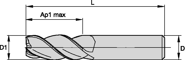 ENDMILL 4503 3FL 1.5X4X3X50