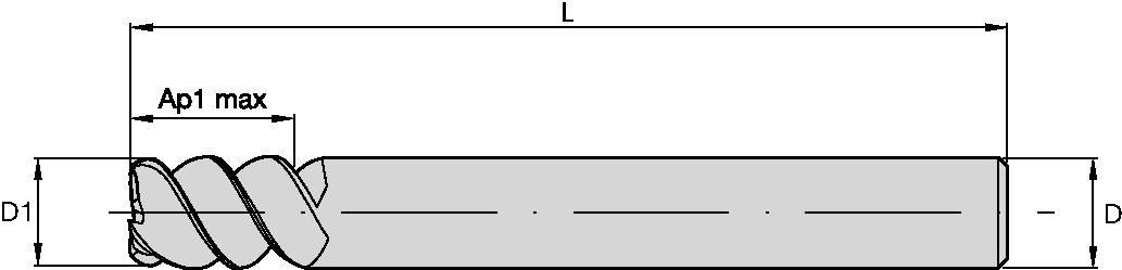 ENDMILL FIN 4FL 4X6X6X50