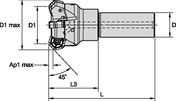 DODEKA 45 END MILL D=40 Z=3